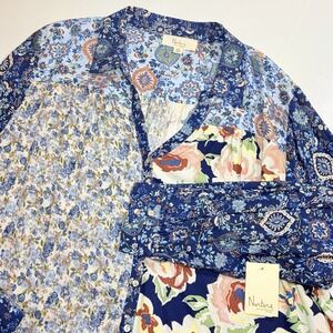 Nurture by Westbound Woman 2X Patchwork Floral Boho Button Front Blouse NWT Plus